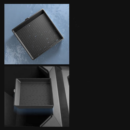 Silicone armrest box mat designed for Tesla Cybertruck, providing protection and a non-slip surface for the vehicle's interior.