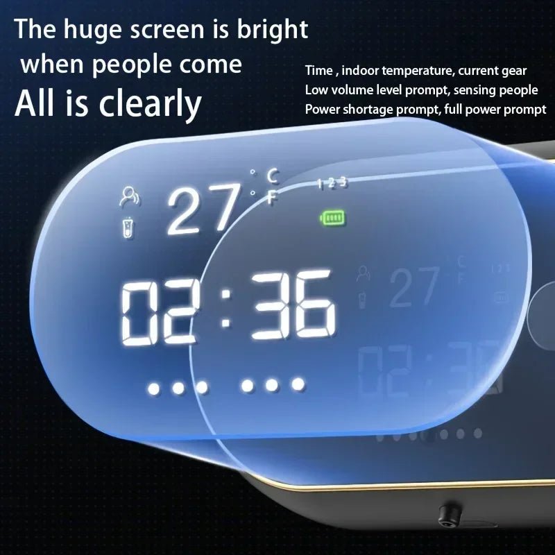 Automatic Induction Hand Washer Wall Mounted Soap Diapenser Electric USB Charging with LED Display Foam Machine Liquid Dispens - BACKUPMYFILESNOW