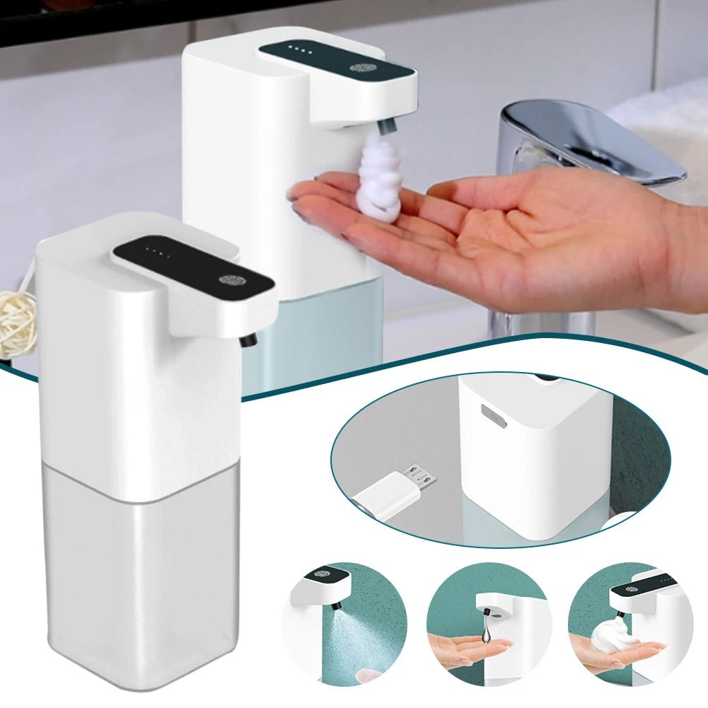 Automatic Soap Dispenser USB Rechargeable Foaming Touchless Hand Free Portable Foam Liquid Soap Dispenser For Bathroom Kitchen - BACKUPMYFILESNOW