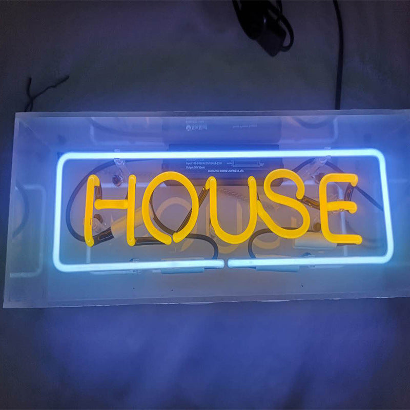 Neon Sign Acrylic Glass Light Box, type 7, illuminated display with colorful neon-style lettering