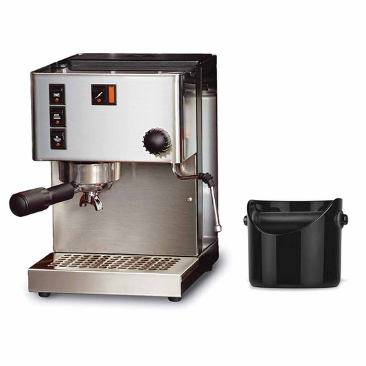BackupMyFilesNow® coffee grounds bucket shown with a sturdy container for storing used coffee grounds, ideal for composting or gardening.