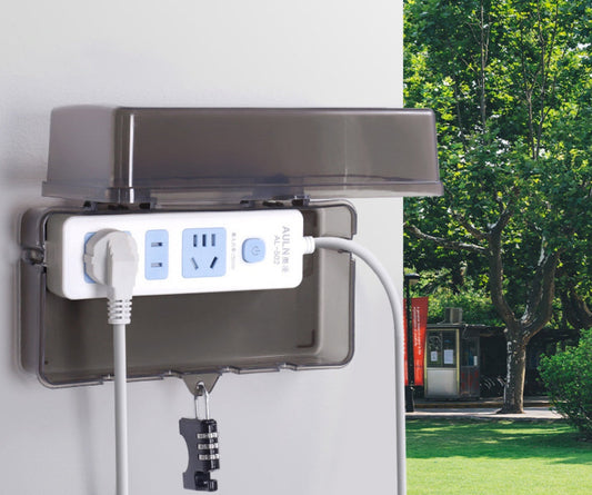 Lockable waterproof power strip box for outdoor EV, battery and car charging pile storage