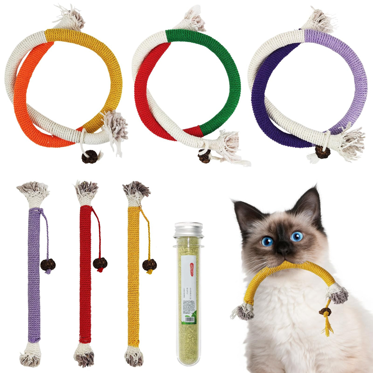 LUOKER 6-Pack Interactive Catnip Chew Sticks