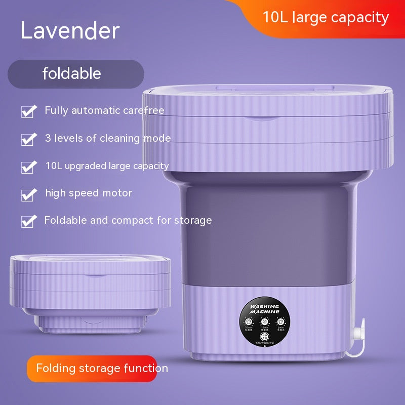 Plastic folding automatic washing machine for underwear, socks, baby and pet clothes; compact integrated design