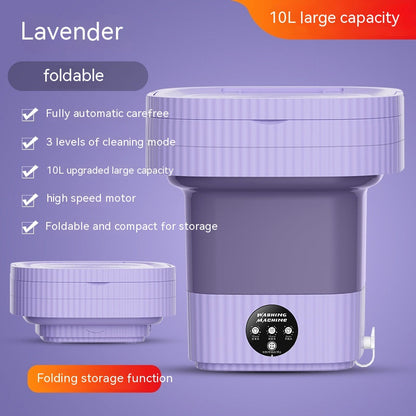 Plastic folding automatic washing machine for underwear, socks, baby and pet clothes; compact integrated design