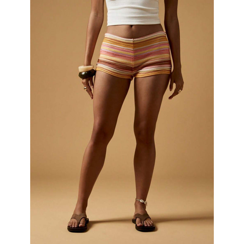 Hollow-out lace backless shorts by My Store on a plain background