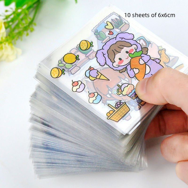Non-duplicate PET journal stickers in assorted decorative designs<style>
  .price { color: red; }
</style>