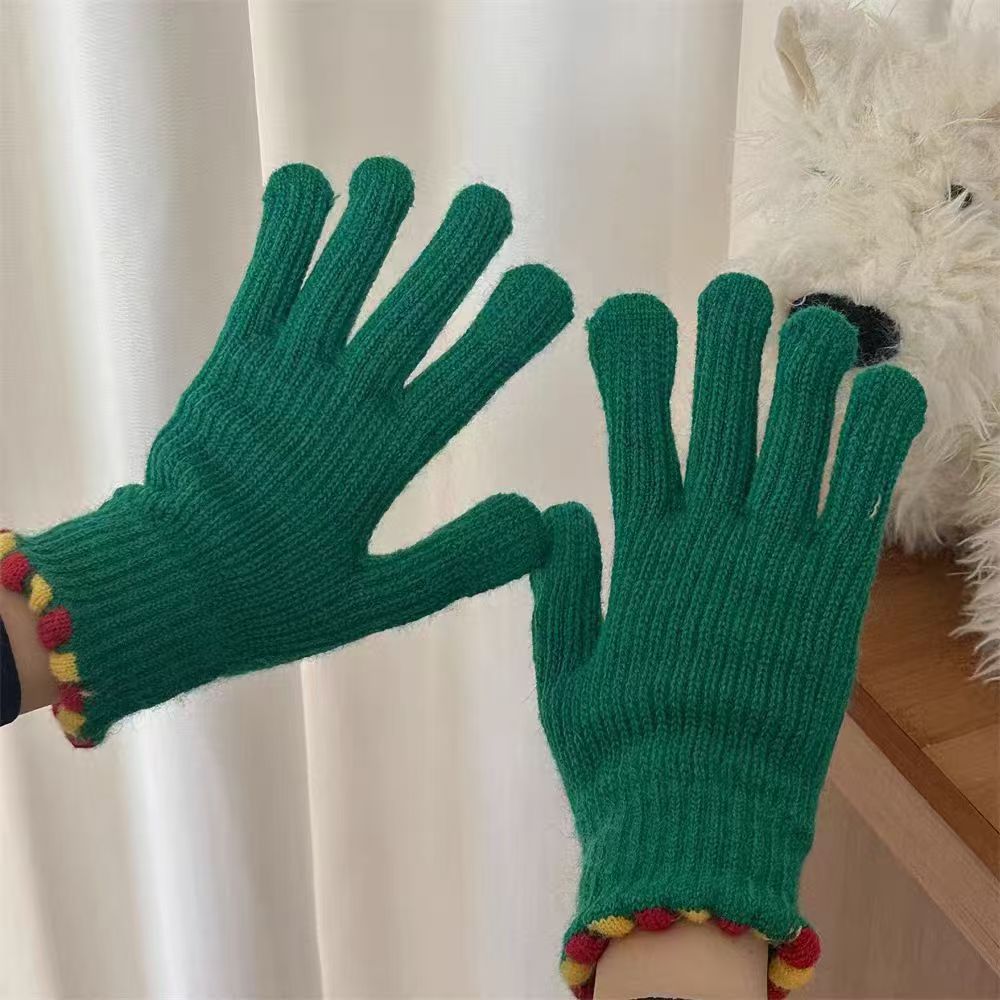 Winter fingerless knitted touchscreen gloves, warm windproof design, My Store brand