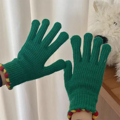 Winter fingerless knitted touchscreen gloves, warm windproof design, My Store brand