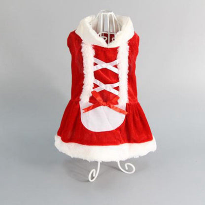 Pet dog Christmas clothing costume in festive holiday style