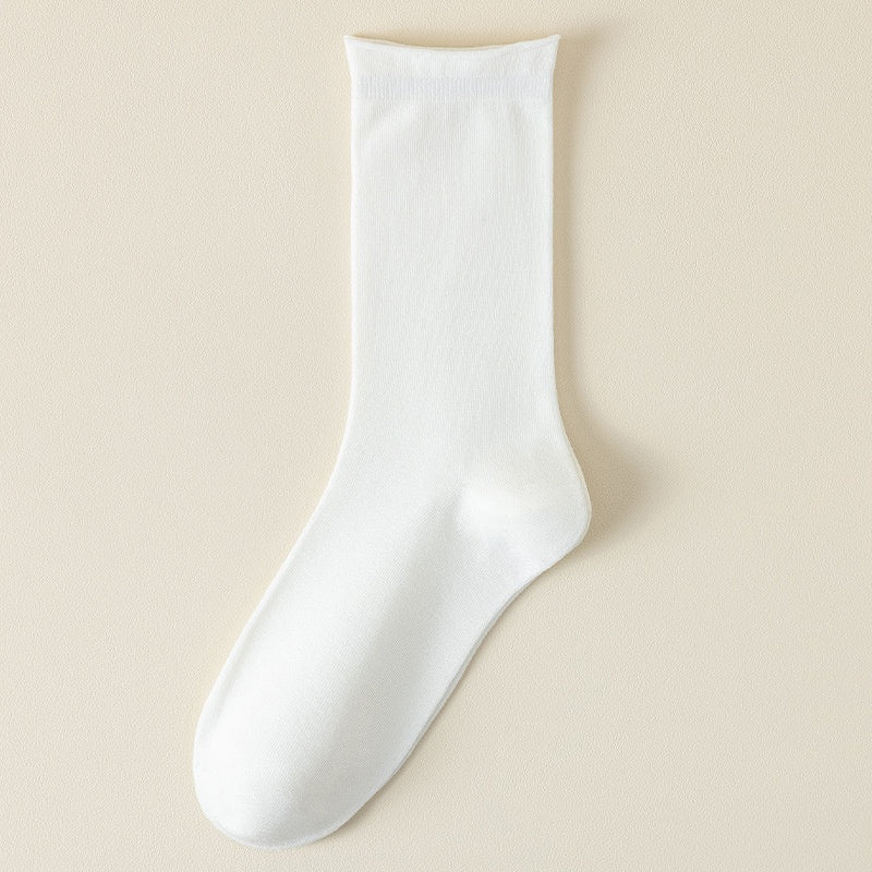 Women's silk Springsummer mid-calf socks in a simple design