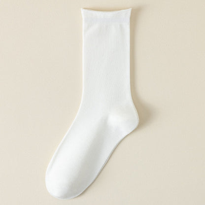 Women's silk Springsummer mid-calf socks in a simple design