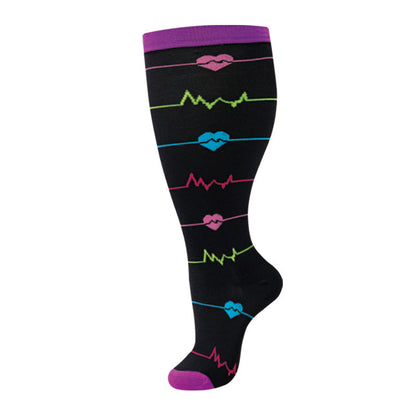 Plus-size nylon compression socks for men and women, designed as comfortable nurse socks