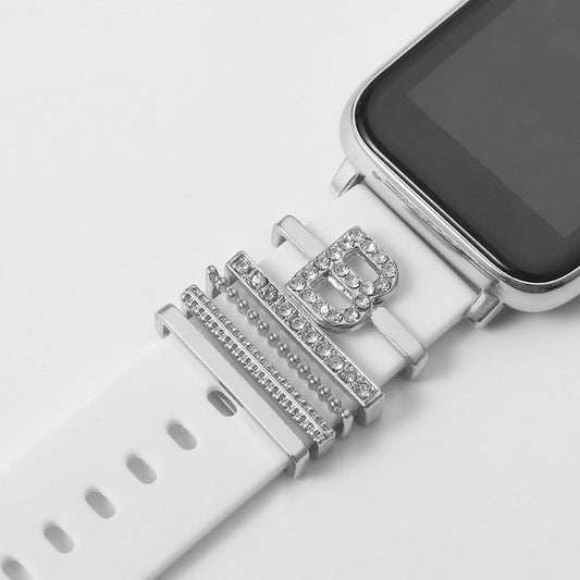 Silicone strap with diamond 26 English letter charms, fashion alloy accessory("")]

//
