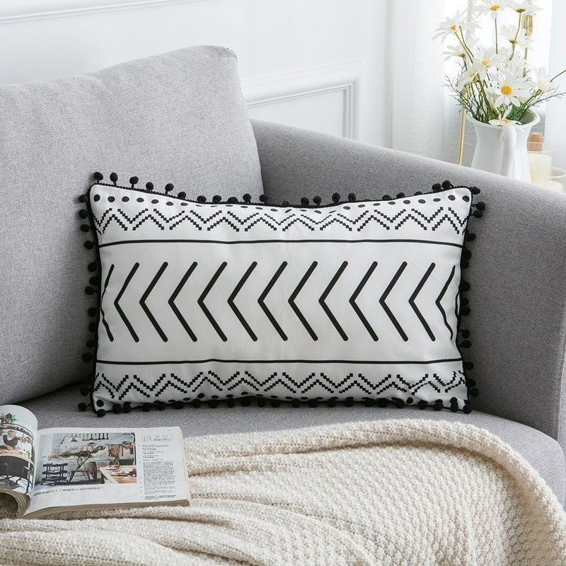 Bohemian National throw pillow with colorful woven pattern and textured fabric