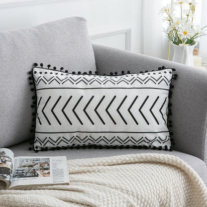 Bohemian National throw pillow with colorful woven pattern and textured fabric