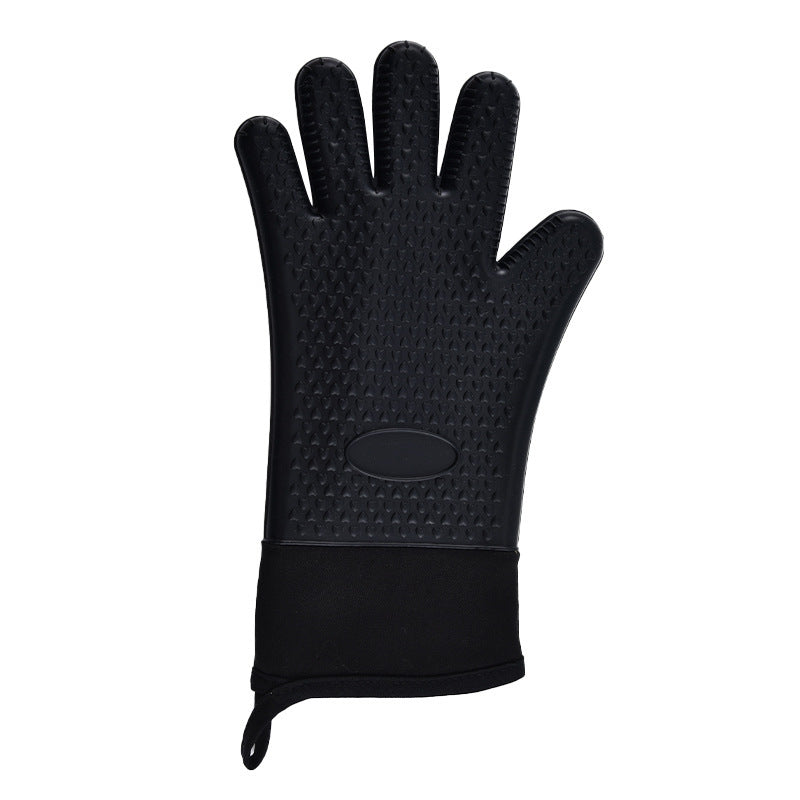 High-temperature-resistant non-slip thickened insulated oven mitts for scald-proof kitchen protection