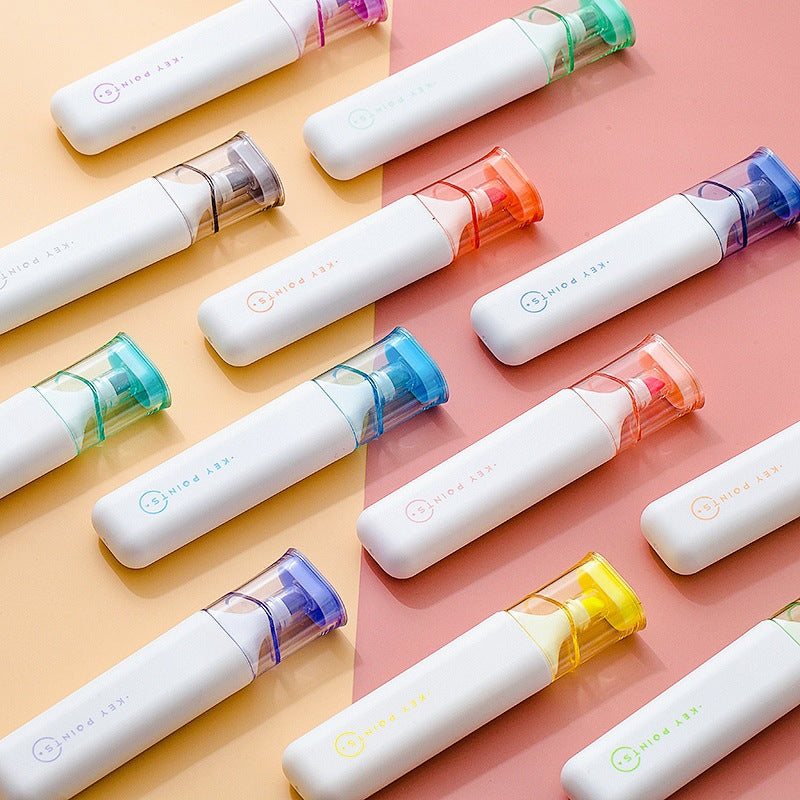 Large capacity soft tip highlighter pen by BACKUPMYFILESNOW.COM®, featuring bright yellow ink and ergonomic design.