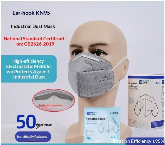 Dust-proof industrial-grade KN95 mask with sponge strip, individually packaged