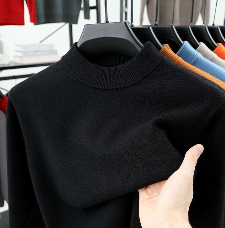 Men's mock-neck sweater base layer in a clean, versatile design by My Store