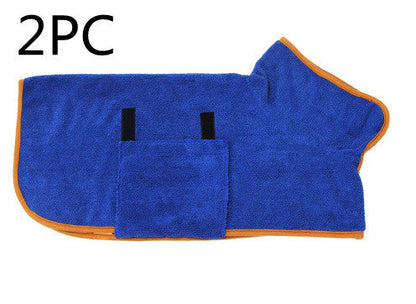 Absorbent microfiber pet bathrobe with waist wrap by My Store