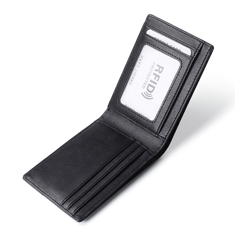 Fashionable Men's RFID-Blocking Genuine Leather Wallet