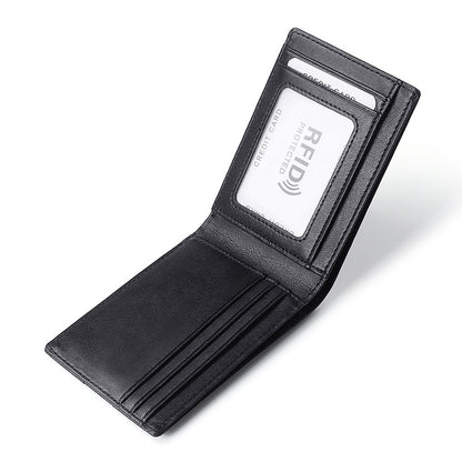 Fashionable Men's RFID-Blocking Genuine Leather Wallet