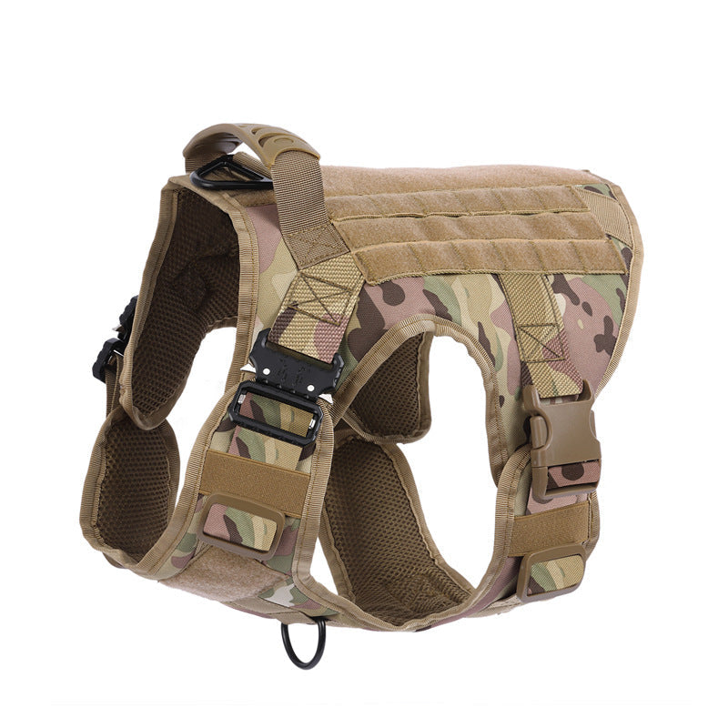 Nylon strong pet tactical portable vest in black with adjustable straps and durable mesh panels