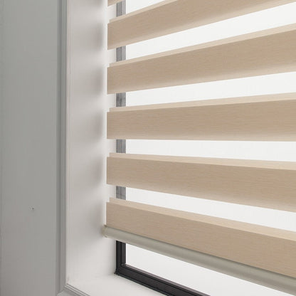 Soft gauze semi-shading electric zebra rolling curtain in a neutral fabric texture