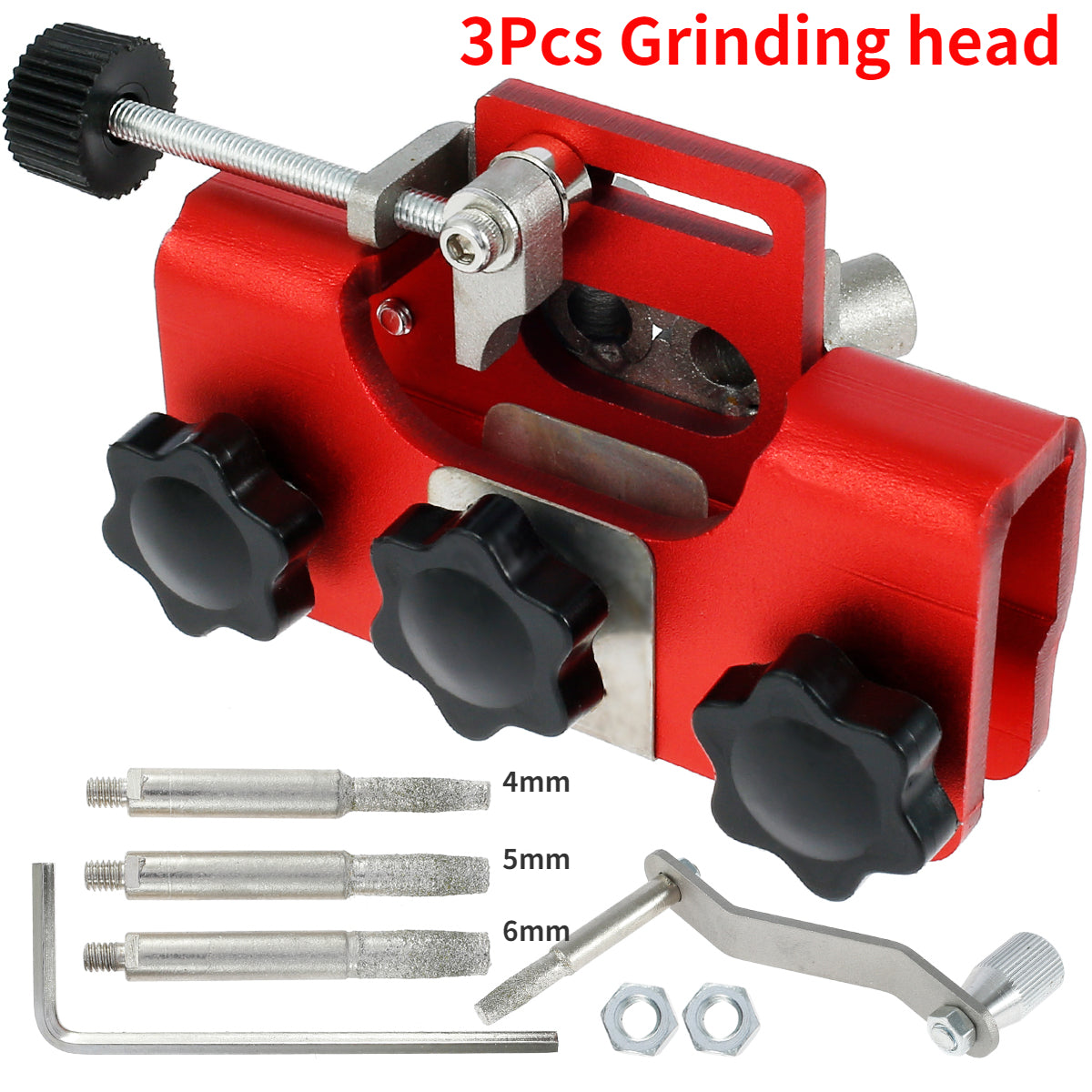 Portable home hand chain grinding tool, handheld manual sharpener with chain-grinding wheel