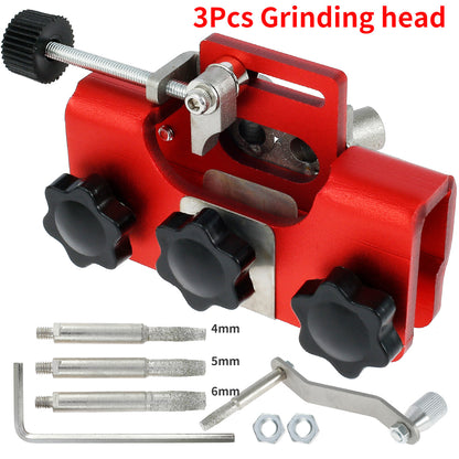 Portable home hand chain grinding tool, handheld manual sharpener with chain-grinding wheel