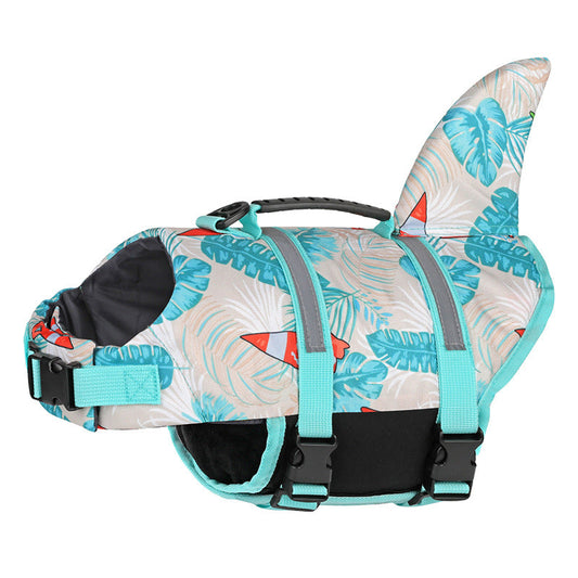 Shark pet life vest dog swimming clothes with shark design for water safety
