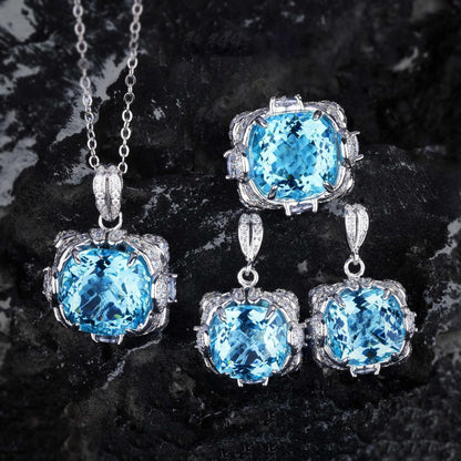 Women's creative all-match ring necklace and earrings jewelry set in a coordinated design