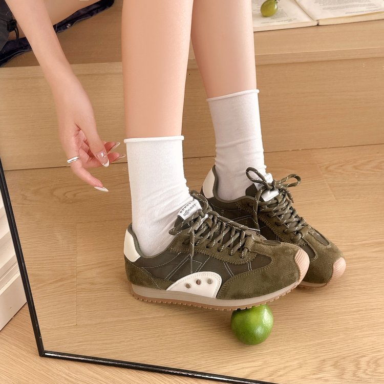 Women's German trainer lace-up platform height-increasing casual sneakers in a versatile summer design