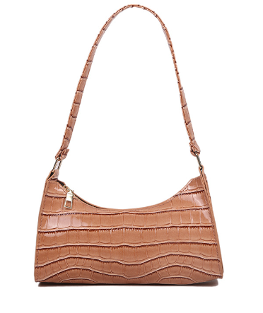 Women's small shoulder and underarm bag by BACKUPMYFILESNOW® featuring a sleek, minimalist design in neutral fabric.