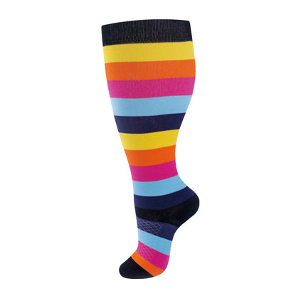 Plus-size nylon compression socks for men and women, designed as comfortable nurse socks