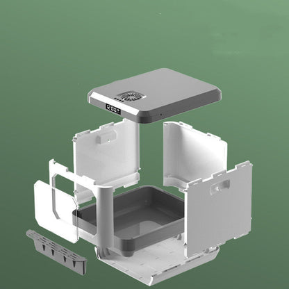 Fully enclosed cat litter basin drawer type, front view, by My Store