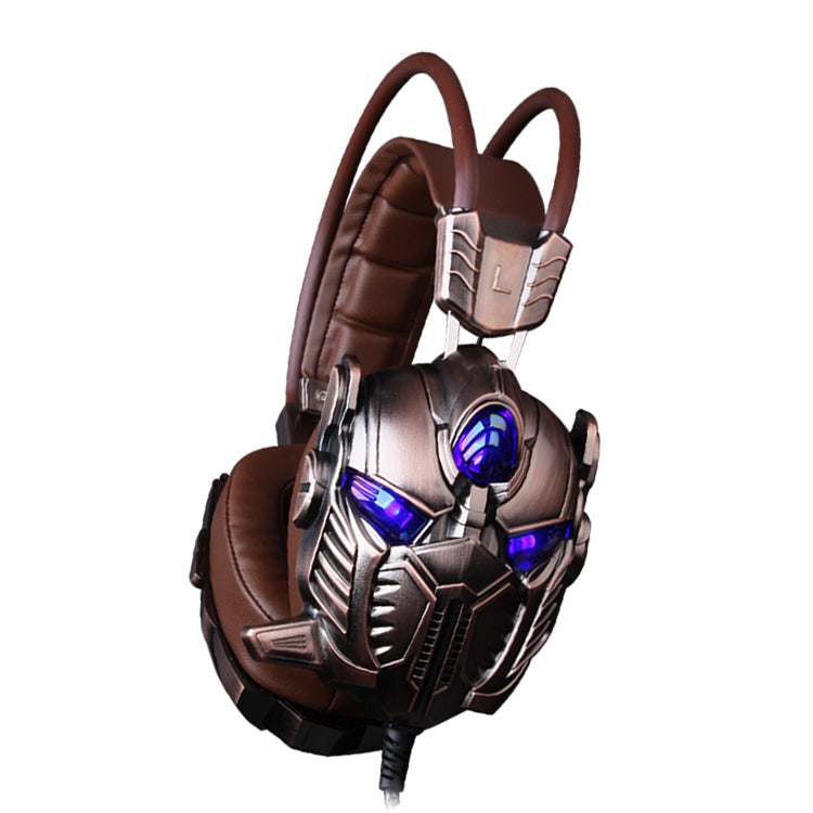 Professional high-end gaming headset with luminous accents and vibration feature