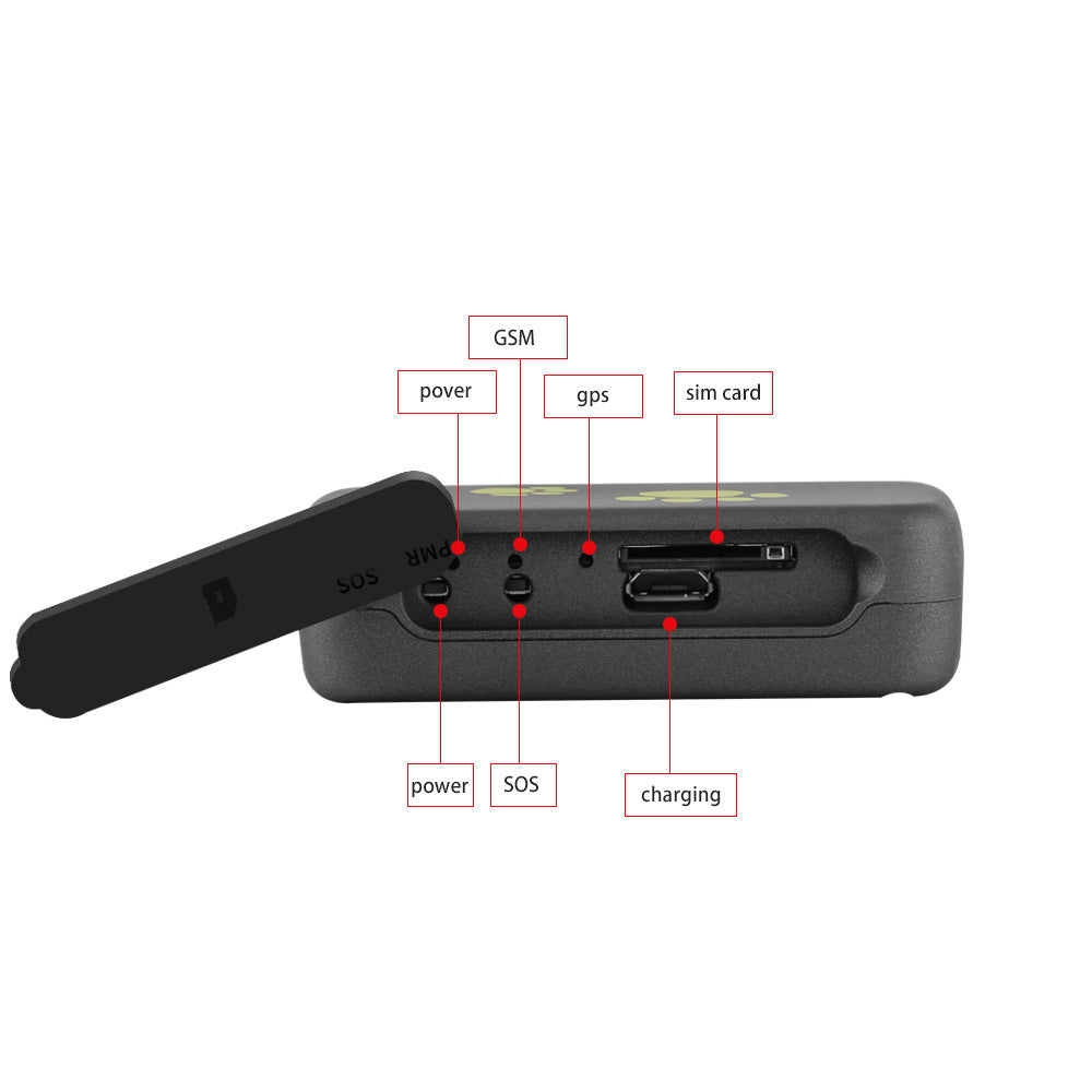 Pet PVC GPS tracker anti-lost device for attaching to a collar, compact design for tracking pets.