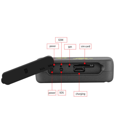 Pet PVC GPS tracker anti-lost device for attaching to a collar, compact design for tracking pets.