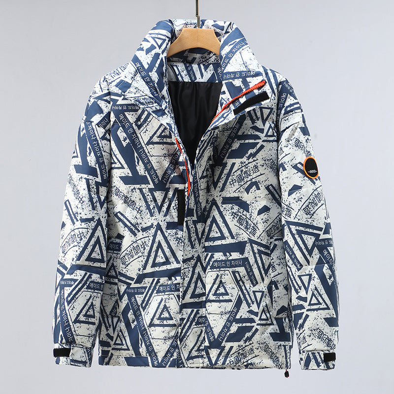 Men's casual thickening winter down jacket in a warm, padded design