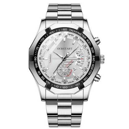 Men's non-mechanical calendar business watch with a classic design and date display