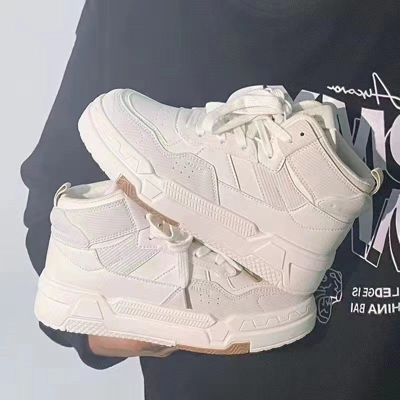 Fashion casual exercise platform sneakers, low-top athletic shoes with thick soles in a modern design