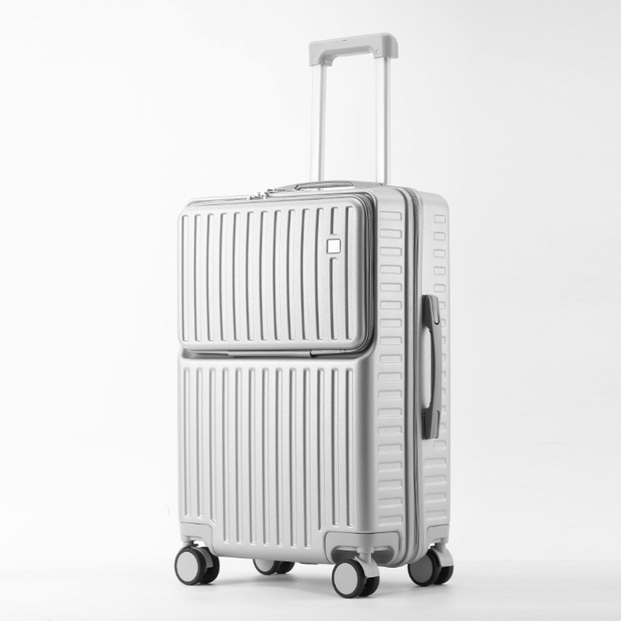Front fastening multifunctional women's luggage, compact travel case with secure front closure