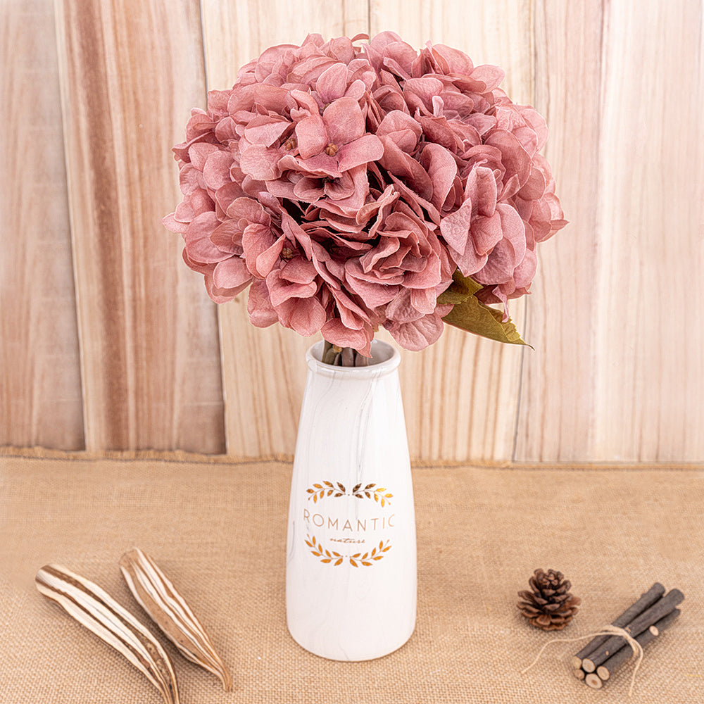 Artificial hydrangea flower branch for home and wedding decor, autumn-inspired design