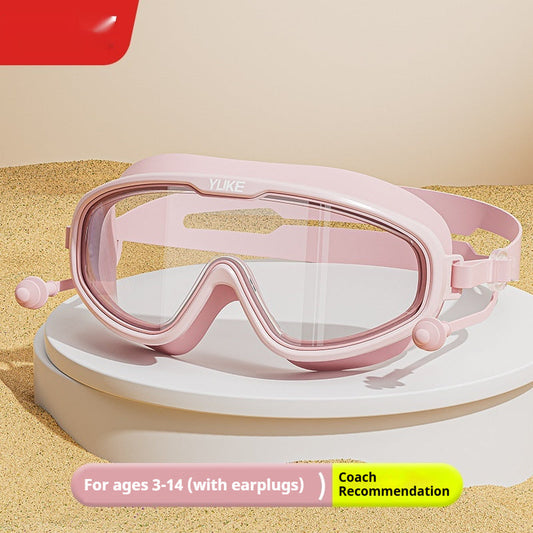 Children's swimming goggles with waterproof anti-fog lenses and integrated nose protection, My Store brand