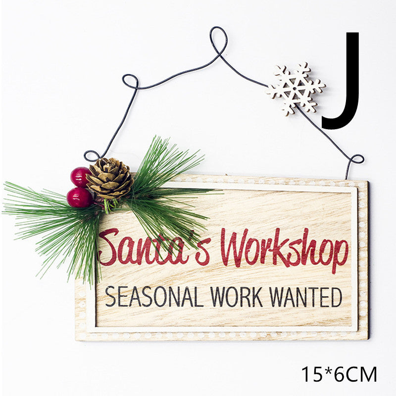 Wooden Christmas decorations pendant ornament with festive holiday design