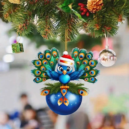 Christmas tree acrylic flat hanging decoration in festive holiday design