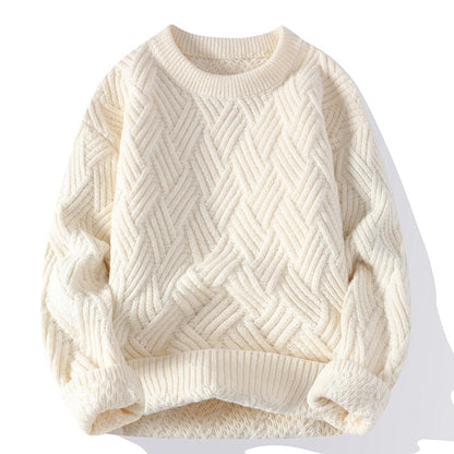 Men's thick autumn and winter sweater in a warm knit design, front view