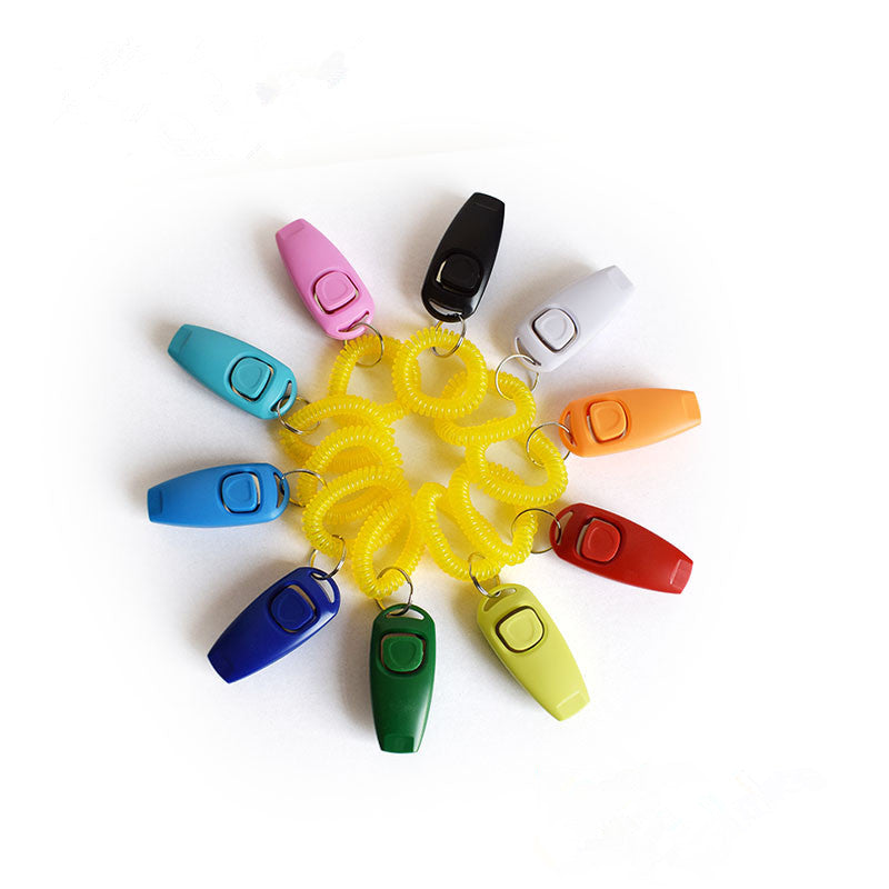 Multifunctional pet rattle whistle dog training device for pet training, close-up view